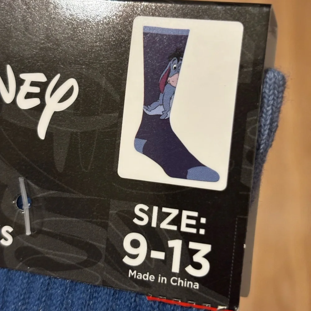 Disney Eeyore Casual Crew Socks - Blue and Gray Shoe 9-13 **2 for 20**